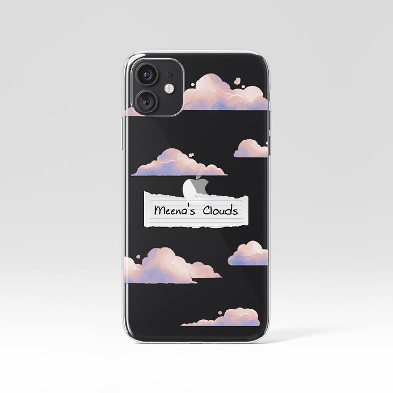 Custom Purple Clouds Clear Silicone Case