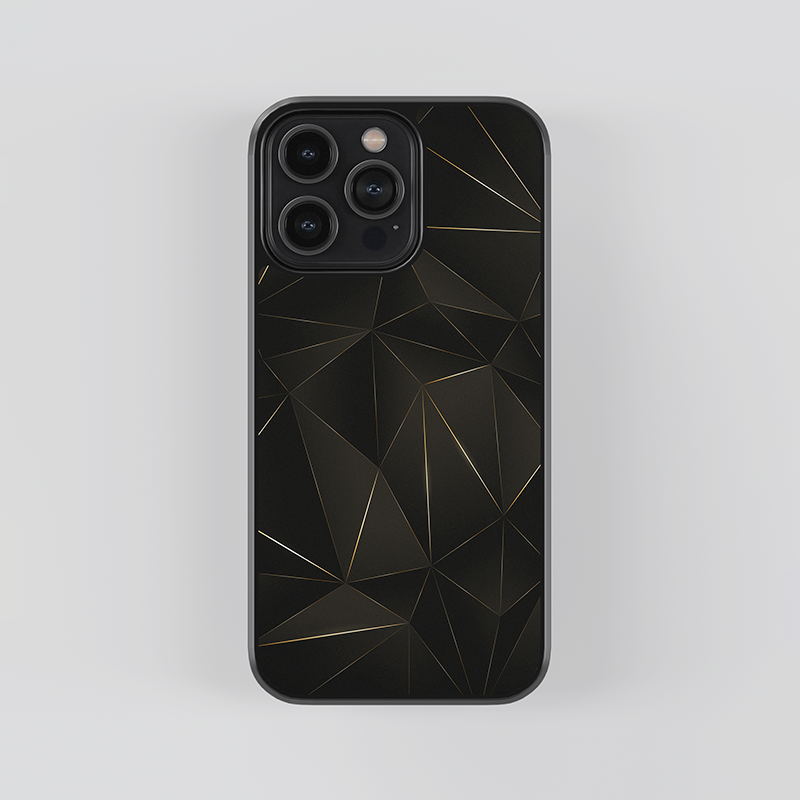 Golden Facets Glass Case