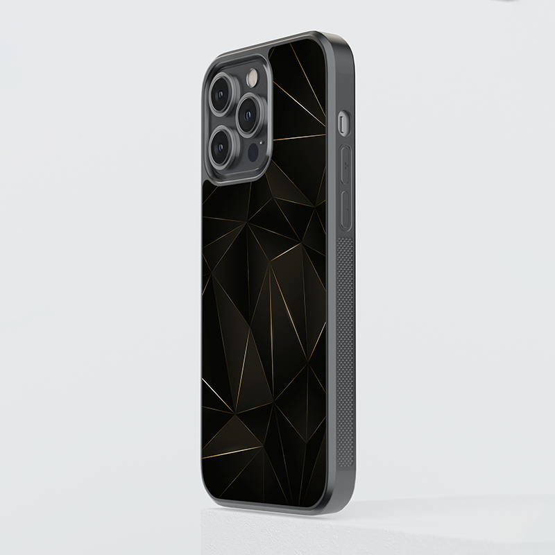 Golden Facets Glass Case