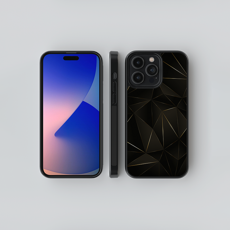 Golden Facets Glass Case