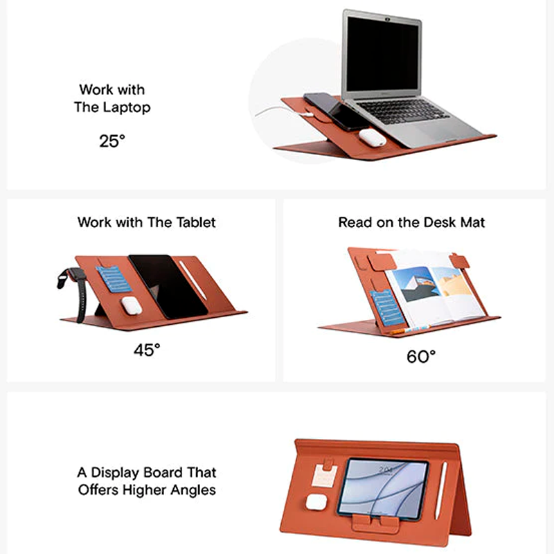 MOFT Smart Desk - Desk Mat with Wrist Rest + Magsafe Wireless Charger and Magsafe Sticker + Memo and Book Holder + Cable Organiser + Tablet Holder