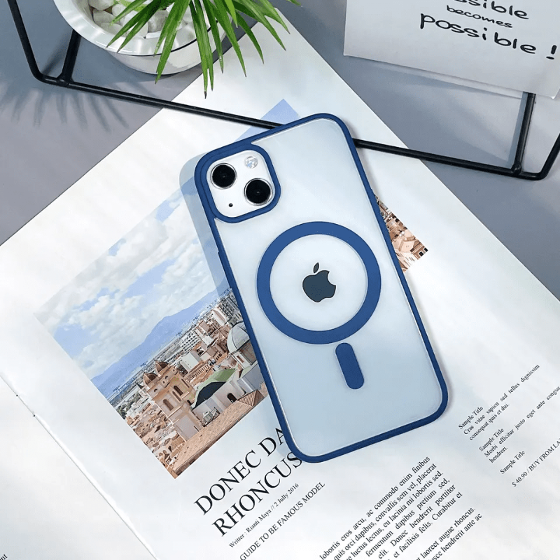 Clear and Colorful Frame With MagSafe Case