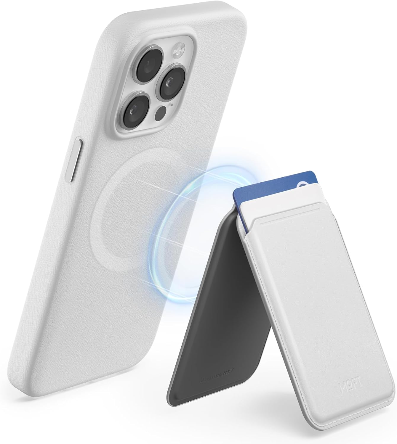 MOFT Flash Wallet & Stand - Compatible Models: iPhone 12/13/14/15/16 series (Plus/Pro/Pro Max) and MagSafe-compatible cases. Works with non-MagSafe phones using the included metal ring.