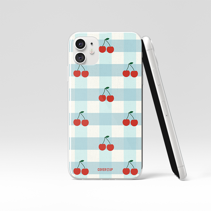 Cherry Gingham Clear Case