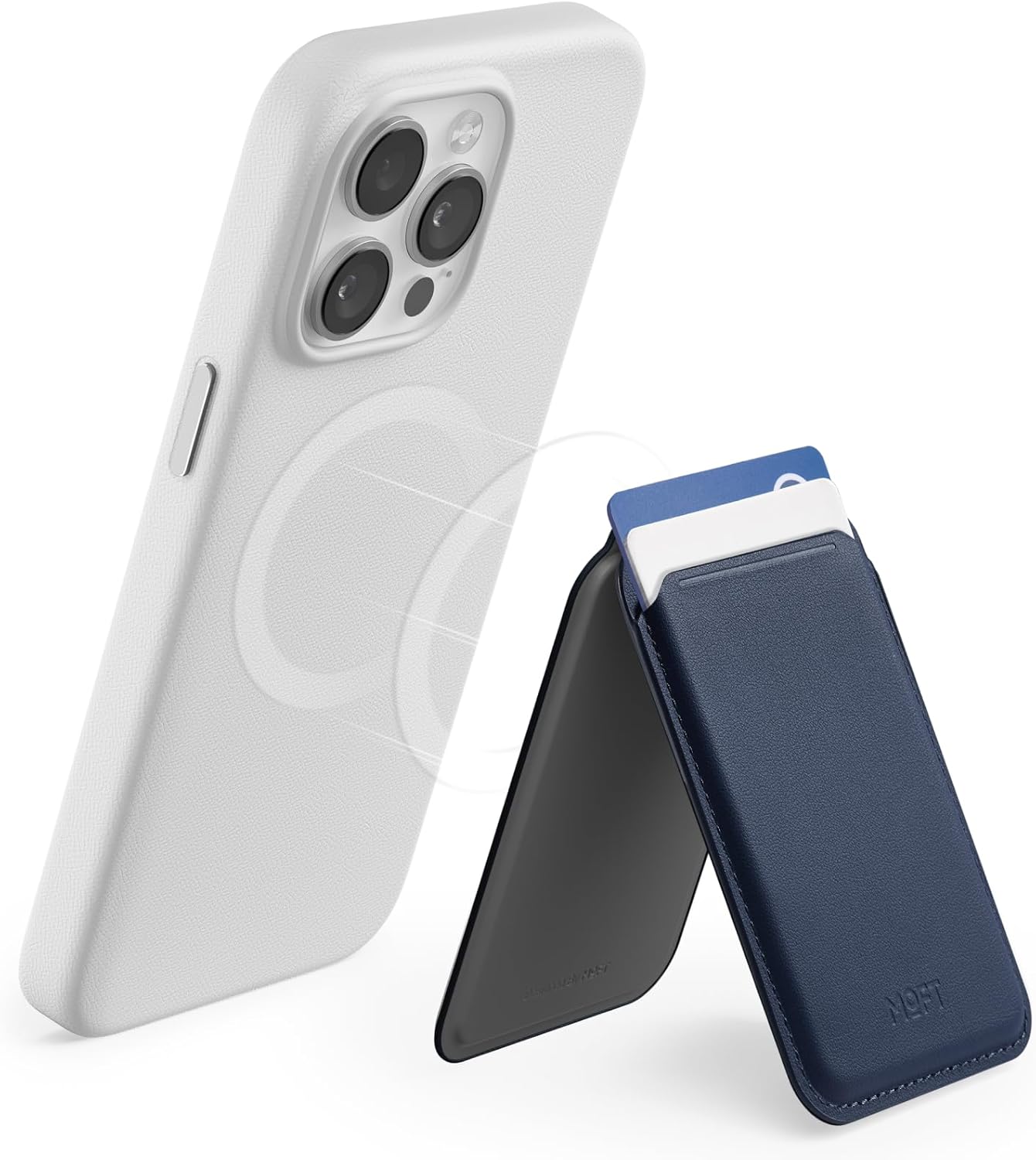 MOFT Flash Wallet & Stand - Compatible Models: iPhone 12/13/14/15/16/17 series (Plus/Pro/Pro Max) and MagSafe-compatible cases. Works with non-MagSafe phones using the included metal ring.