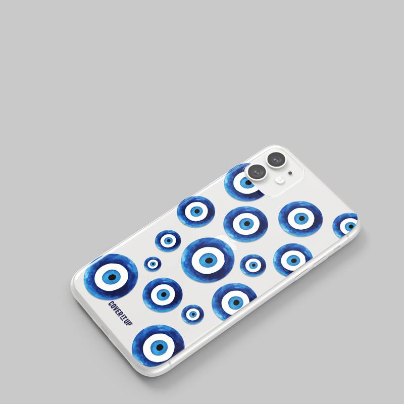 Evil Eye Pattern Clear Silicone Case
