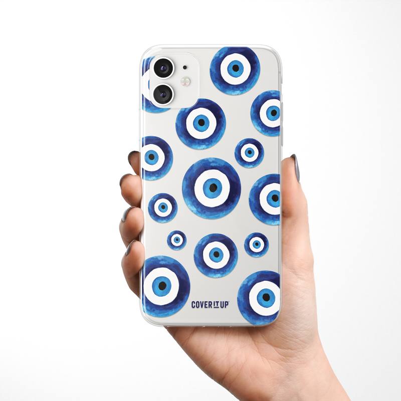 Evil Eye Pattern Clear Silicone Case