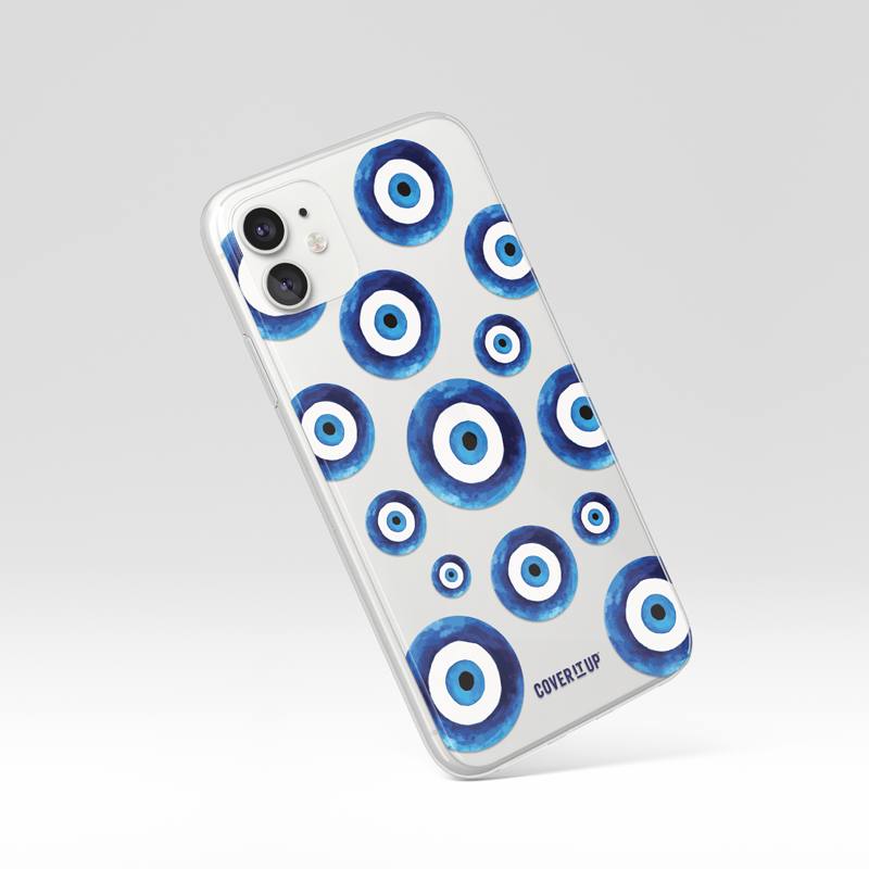 Evil Eye Pattern Clear Silicone Case