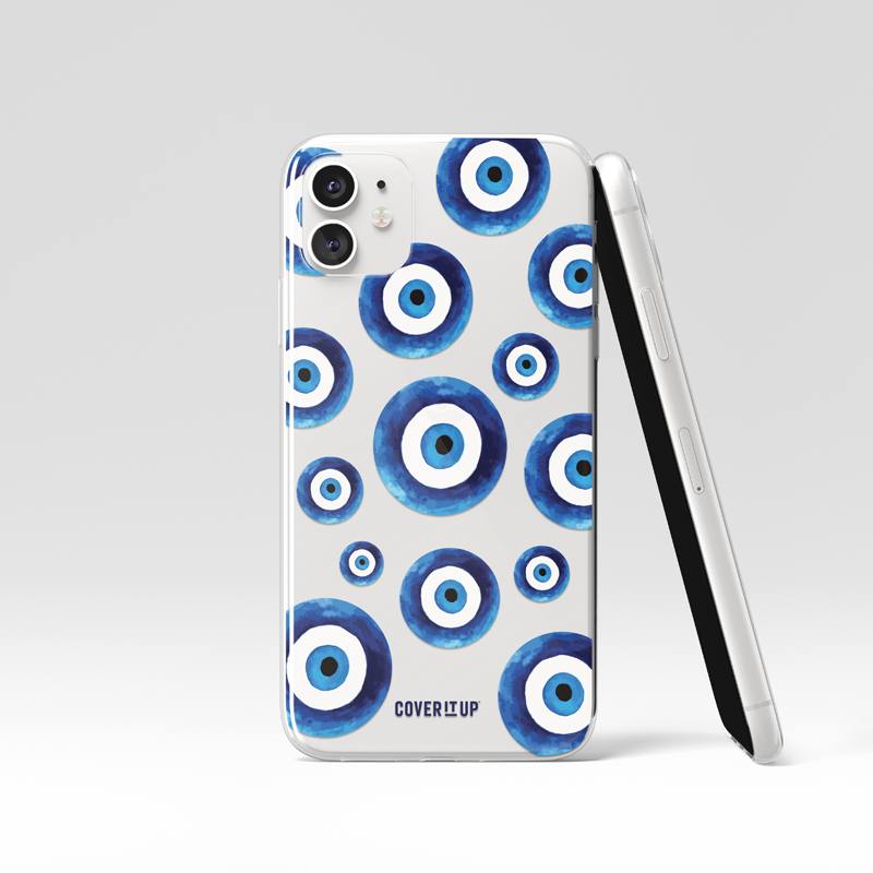 Evil Eye Pattern Clear Silicone Case
