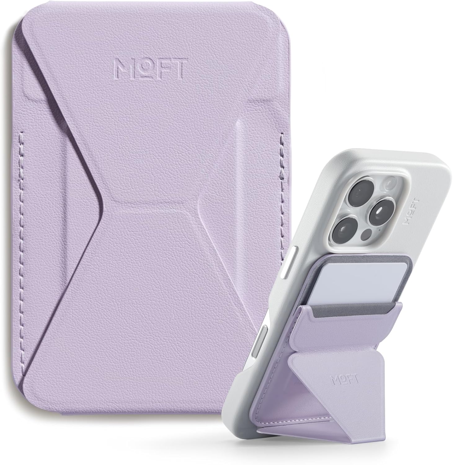 MOFT Snap-on Phone Stand & Wallet (Magsafe Compatible)-iPhone 12/13/14/15/16/17 series & Non Magsafe Cases And Android Phones Using Moft Metal Ring include in Pack