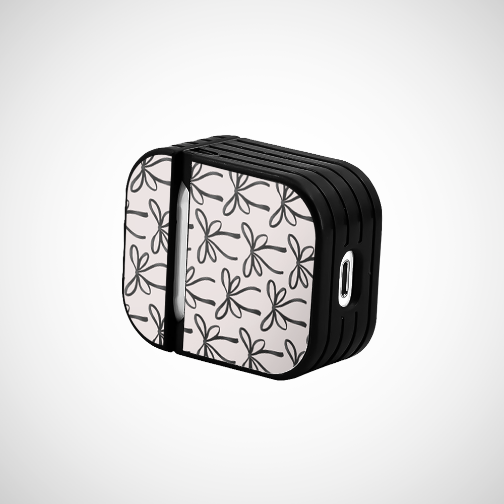 Black and White Bow Glass Airpods 2nd Gen Case Covers