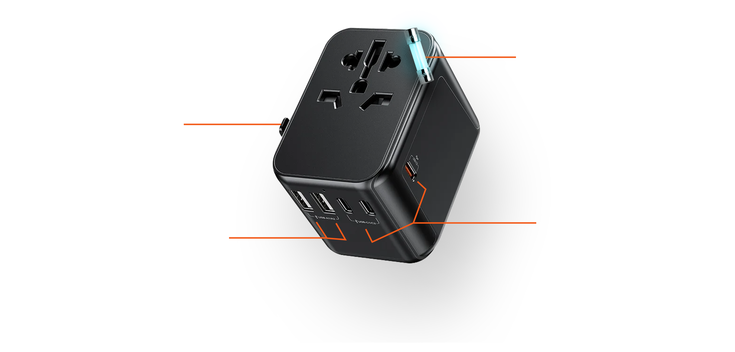 Black Wekome Travel Adapter 30 W