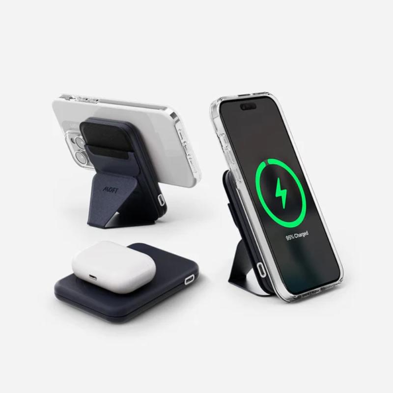 MOFT Snap Stand Power Set (MagSafe Compatible) - 3400mah Magsafe Powerbank +Snap-on Phone Stand & Wallet
