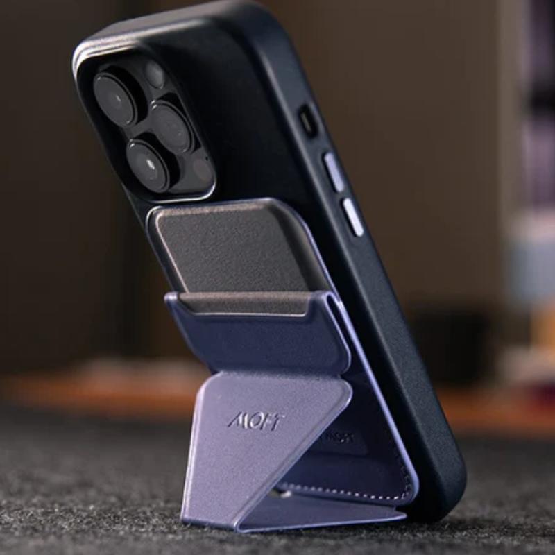 MOFT MagSafe Case for iPhone 14 Pro, Vegan Leather Snap Phone Case Compatible with MagSafe, Scratch and Dirt Resistant