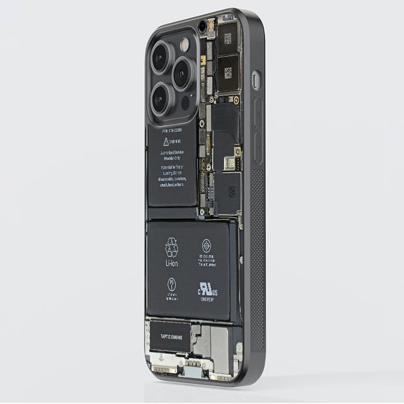 Phone Circuit X Ray Glass Case