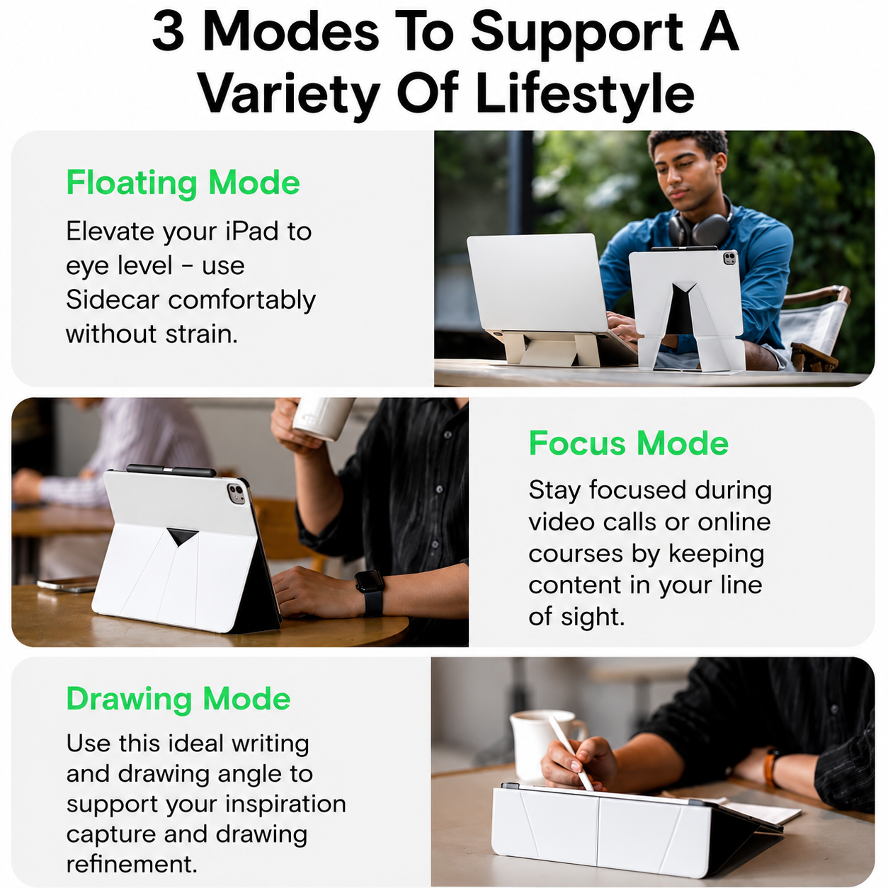 MOFT Snap Float Folio Case Scratch & Discolor Resistant, Light and Portable Ipad Stand