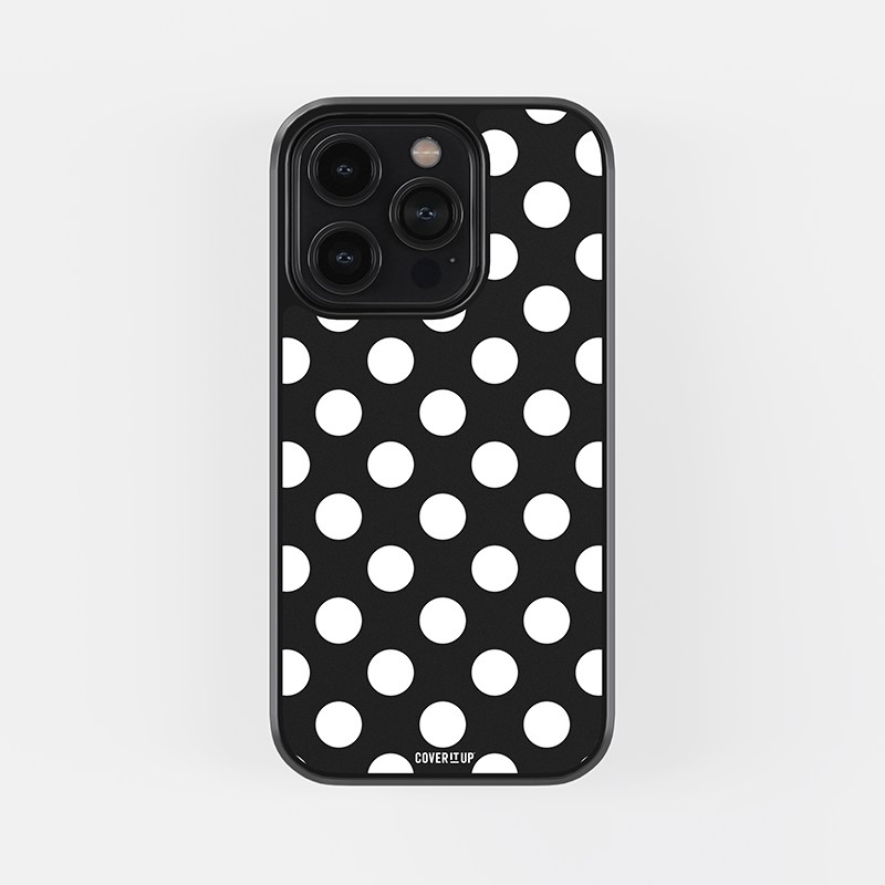 Classic Black Polka Dots Glass Case