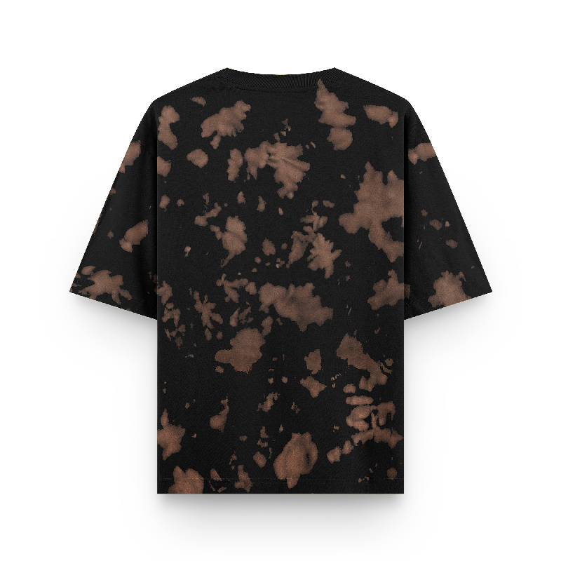 Brown & Black Tie-Dye Oversized T-Shirt