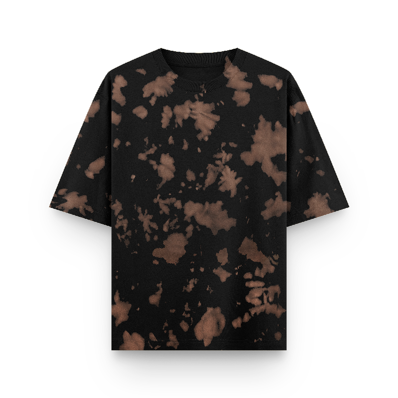 Brown & Black Tie-Dye Oversized T-Shirt