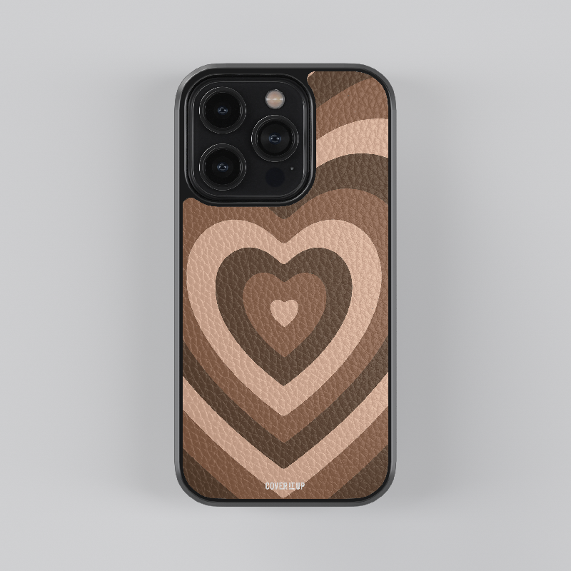 Coffee Hearts Leather Case