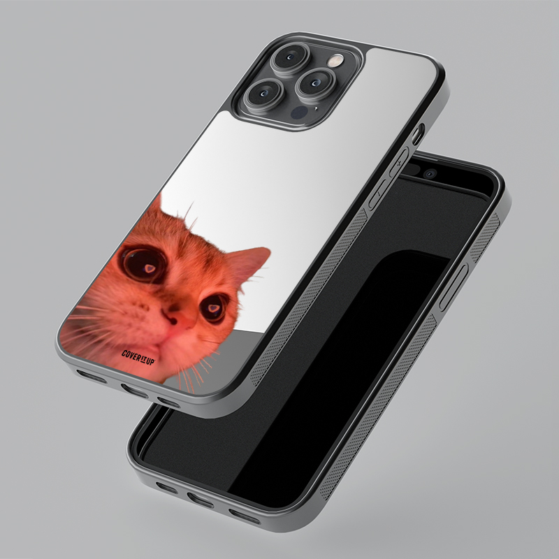 Heart-Eyes Kitty Mirror Phone Case