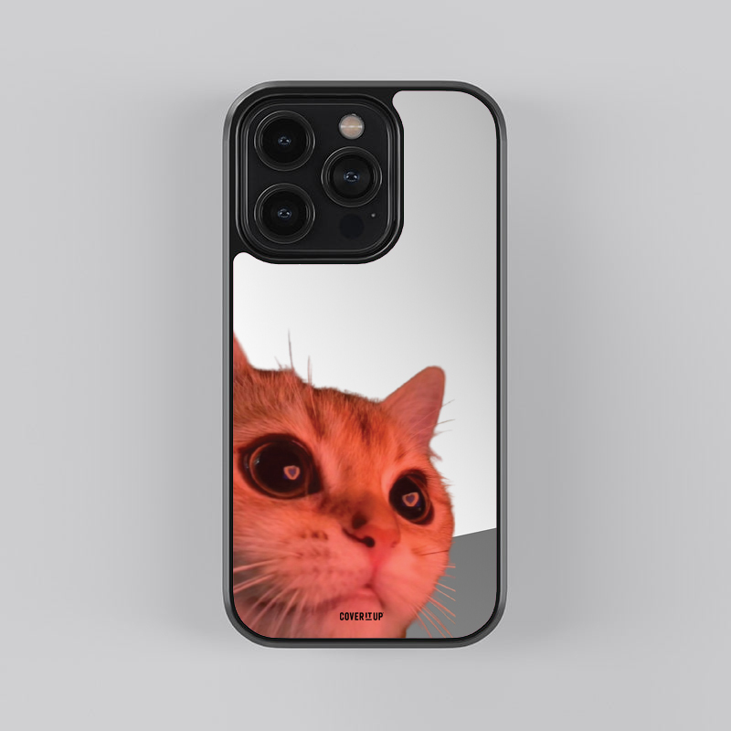 Heart-Eyes Kitty Mirror Phone Case