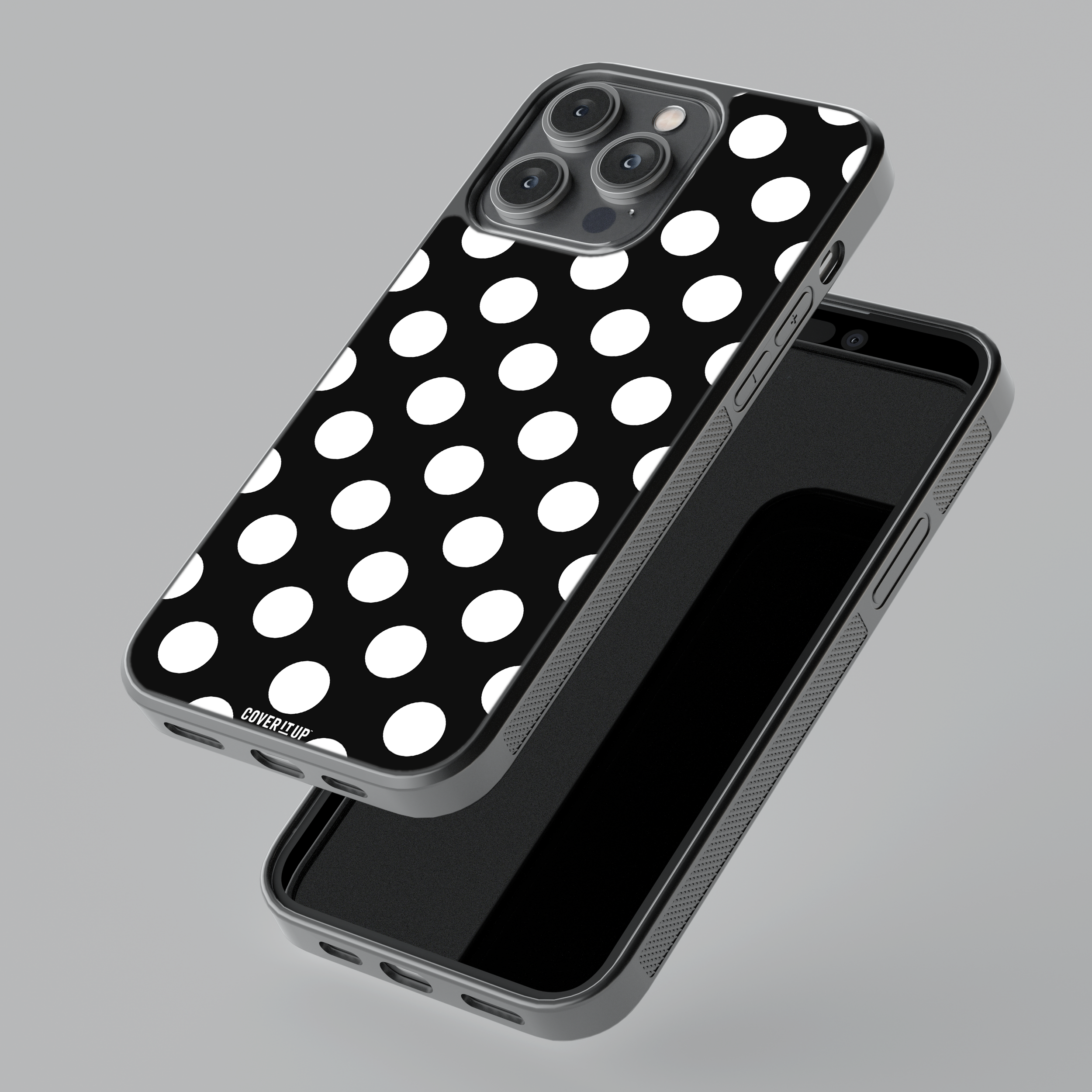 Classic Black Polka Dots Glass Case