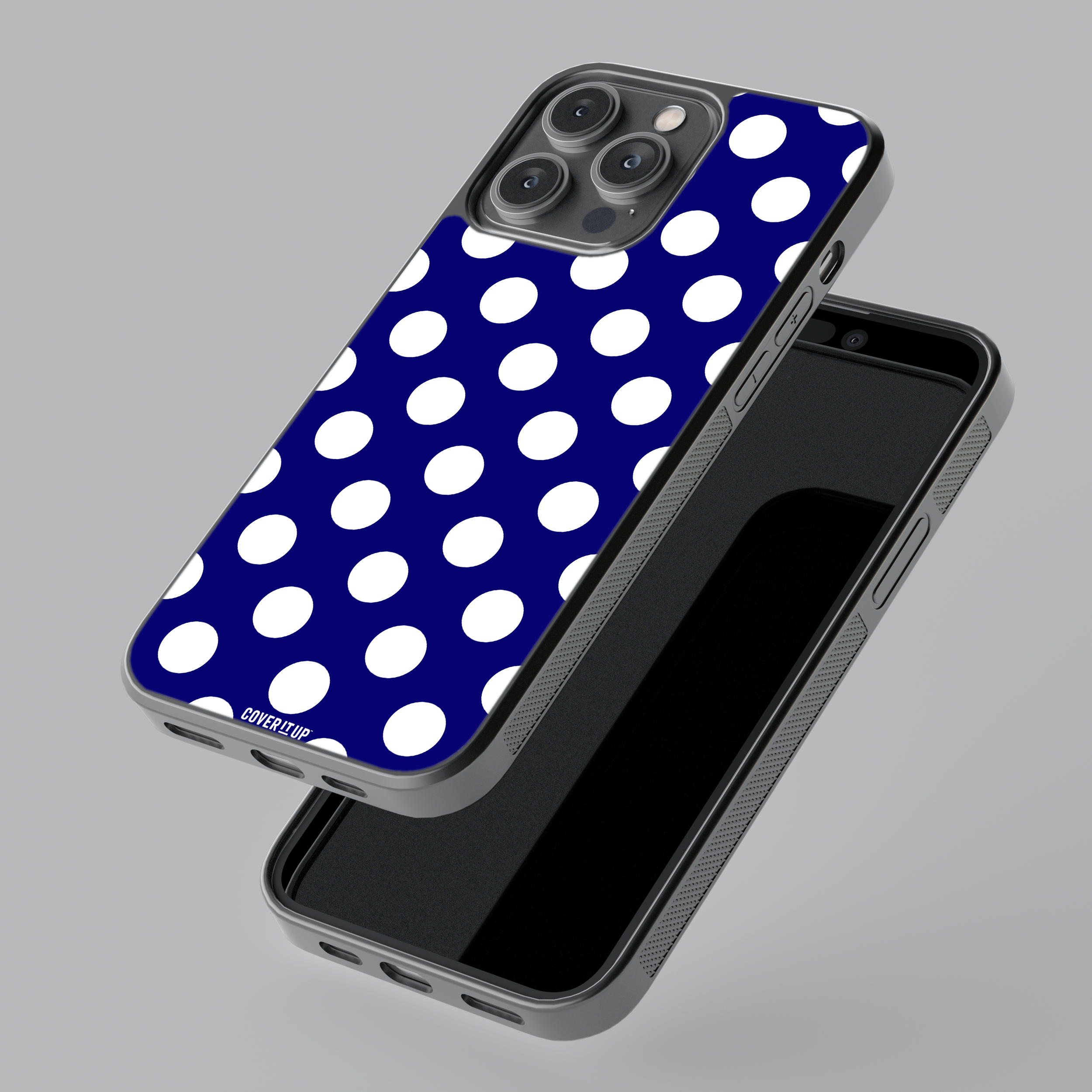 Blue Polka Glass Case
