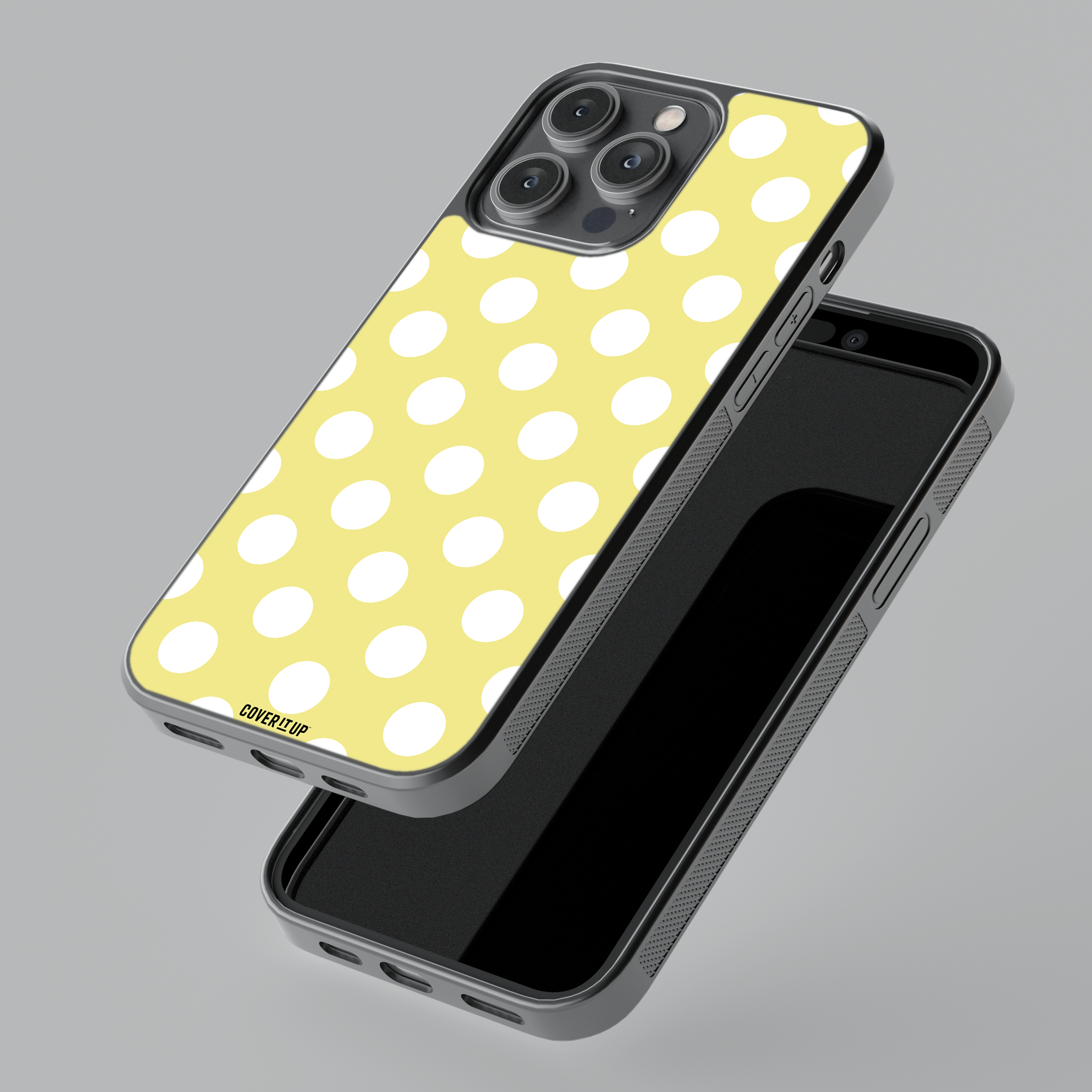 Sunny Yellow Polka Dots Glass Case