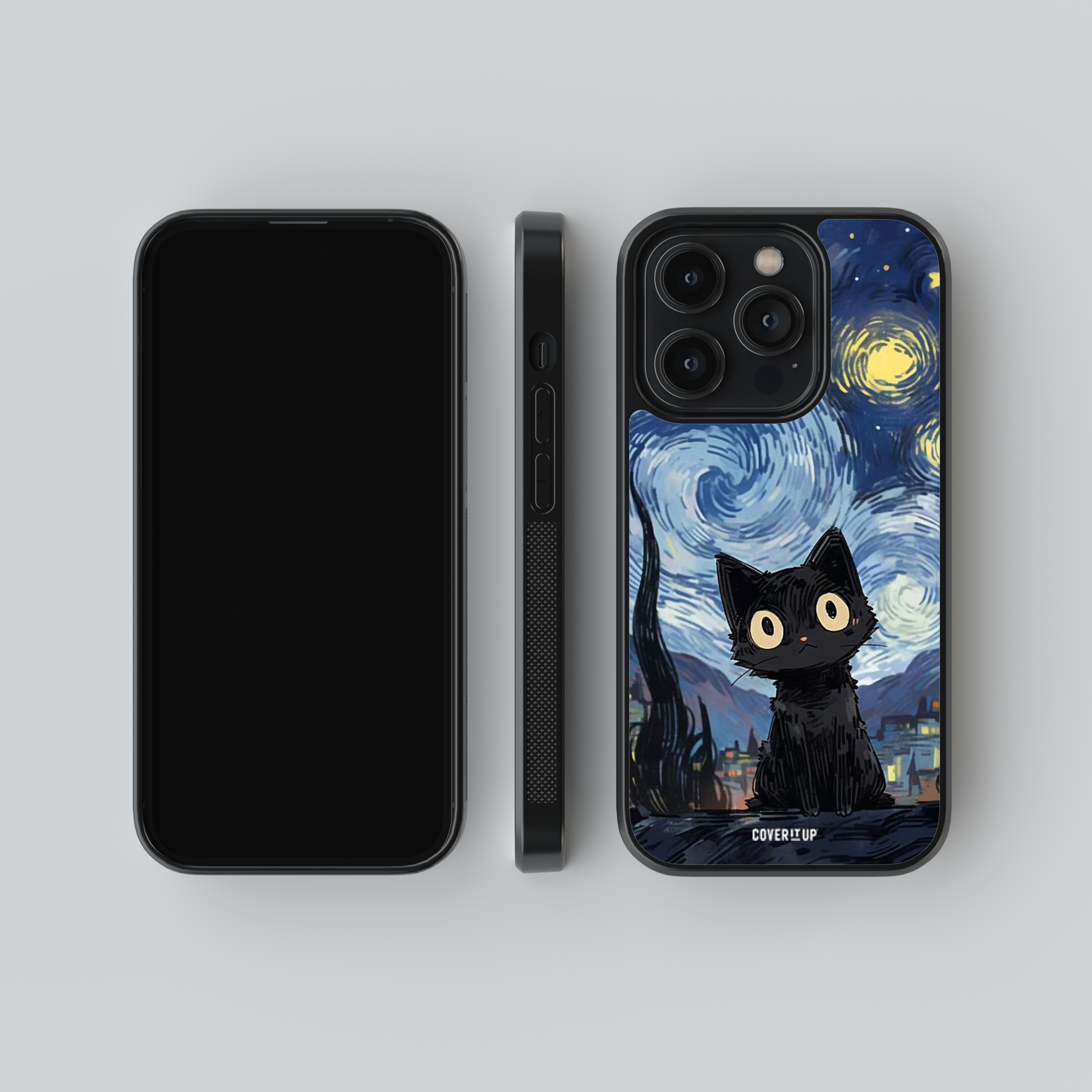 Starry Night Kitty Glass Case