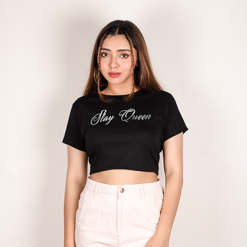 Customise your Silver Foil Crop Top