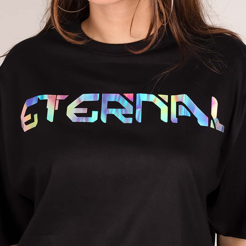 Custom Holographic Reflective Foil over Sized T-shirt