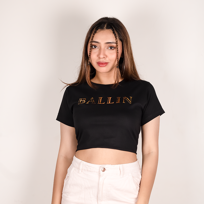 Customise your Gold Foil Crop Top