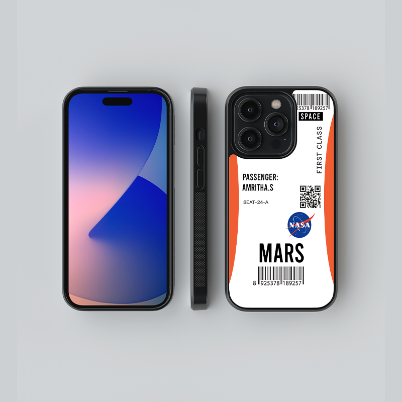 NASA Mission Mars Ticket Custom Glass Case