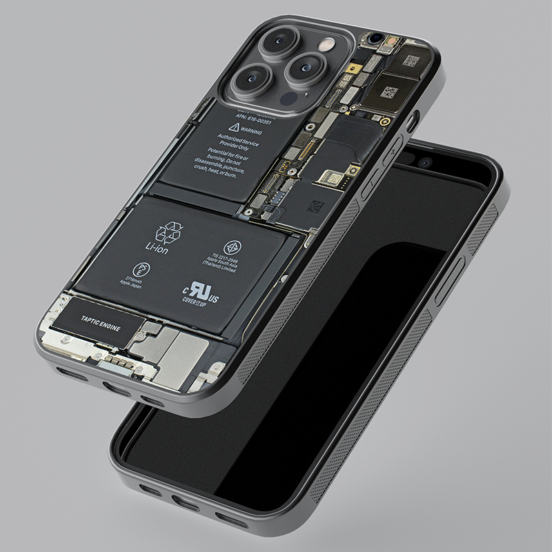 Phone Circuit X Ray Glass Case