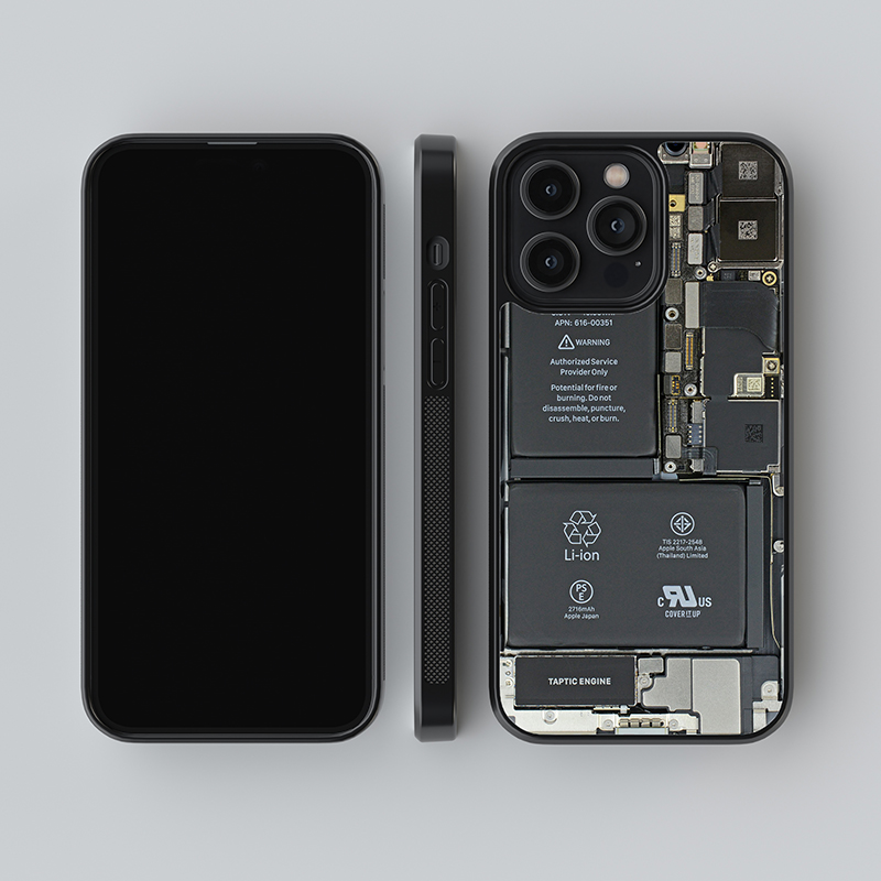 Phone Circuit X Ray Glass Case