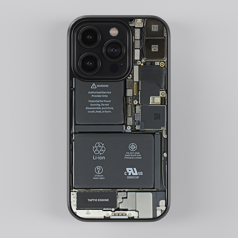 Phone Circuit X Ray Glass Case - Main Image