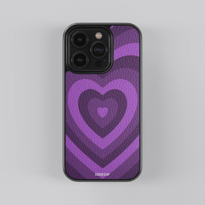 Purple Hearts Leather Case