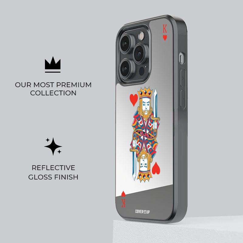 King And Queen Of Hearts Couple Mirror Phone Case