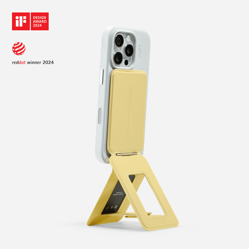 Moft Snap Phone Tripod Stand - Compatible Models: iPhone 12/13/14/15/16/17 series (Plus/Pro/Pro Max) and MagSafe-compatible cases. Works with non-MagSafe phones using the included metal ring.