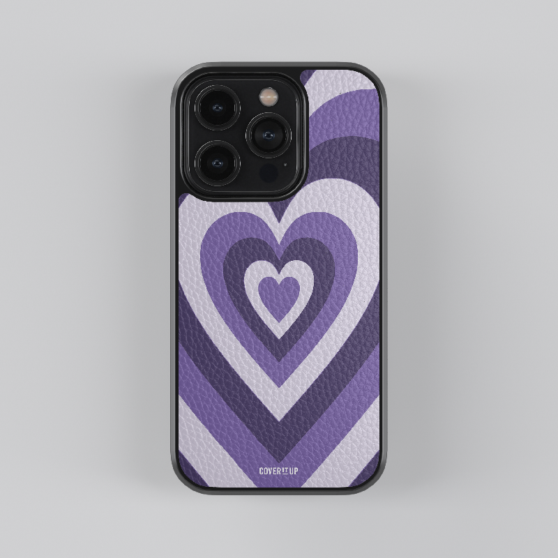Very Peri Hearts Leather Case