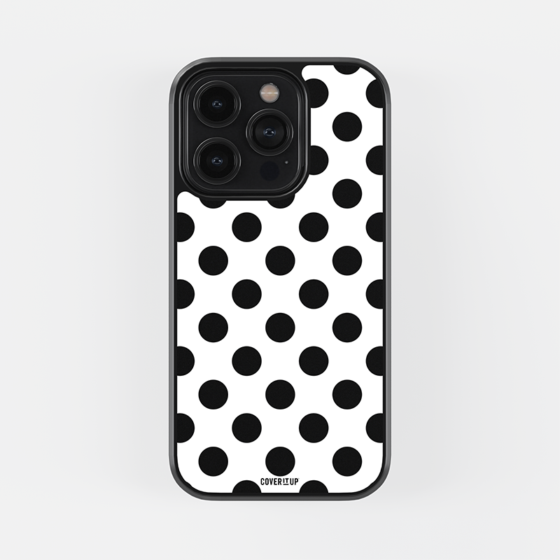 Classic White Polka Dots Glass Case