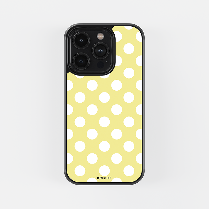 Sunny Yellow Polka Dots Glass Case