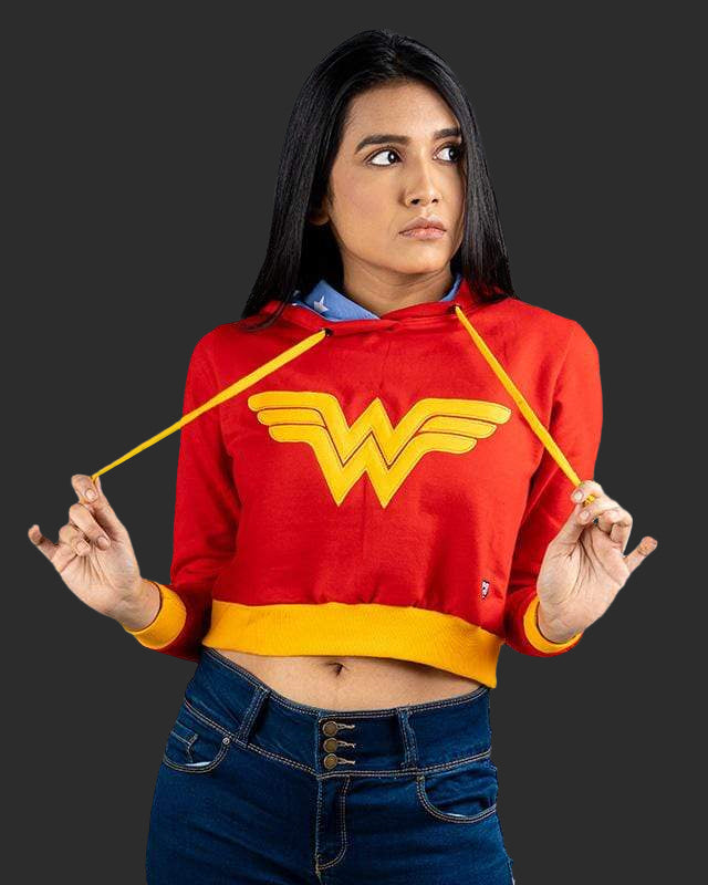 Wonder Woman Cropped Hooded Sweatshirt