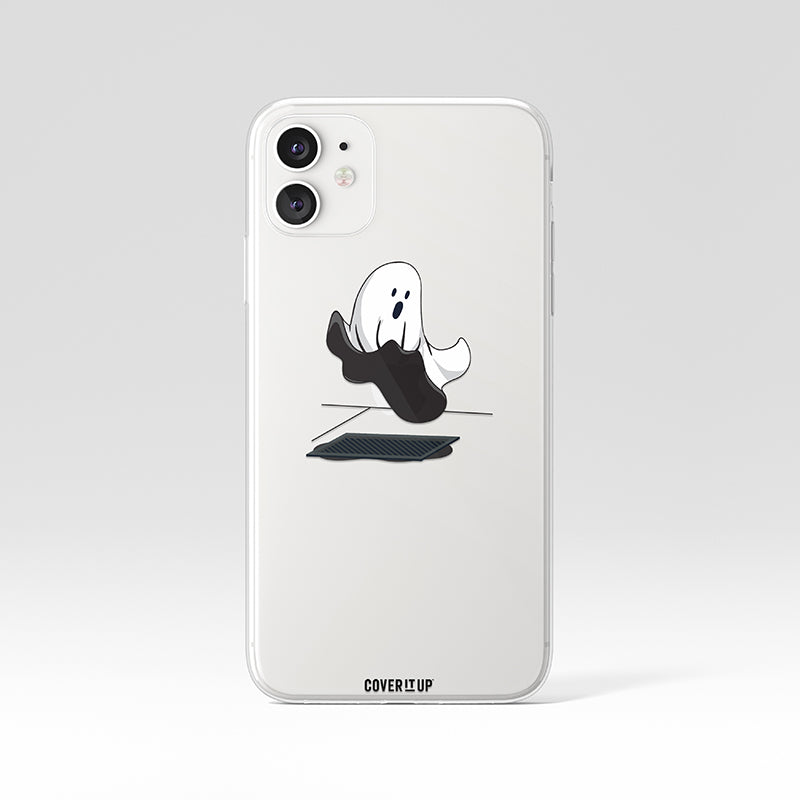 Cute Ghost Dark Grey Clear Silicone Case