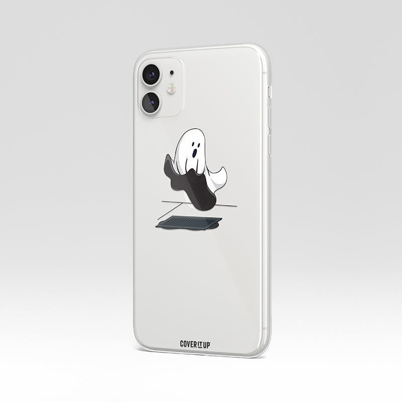 Cute Ghost Dark Grey Clear Silicone Case