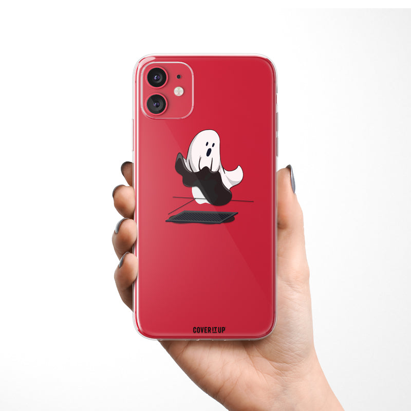 Cute Ghost Dark Grey Clear Silicone Case