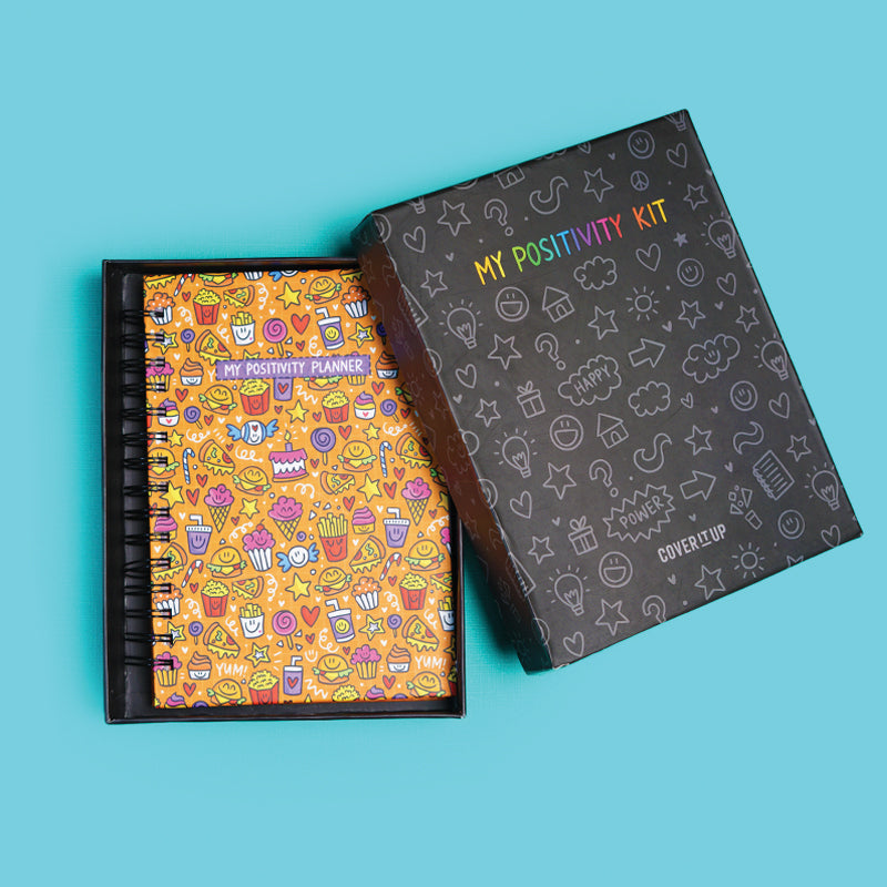 The Positivity Planner 2025 - Fun Orange Food Themed Printed Planner