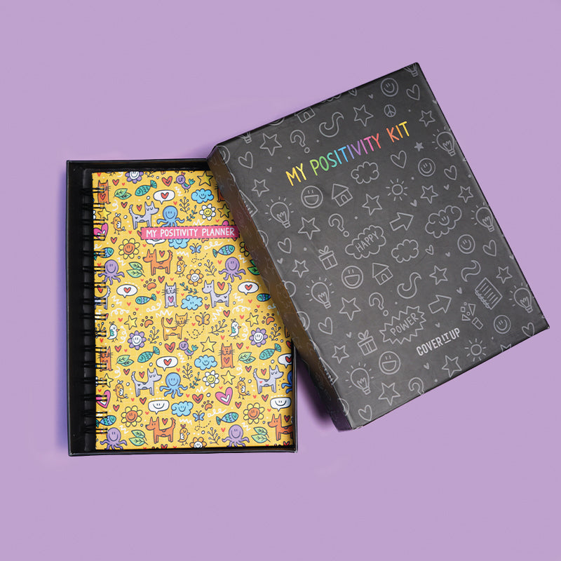 The Positivity Planner 2025 - Fun Yellow Animal Themed Printed Planner