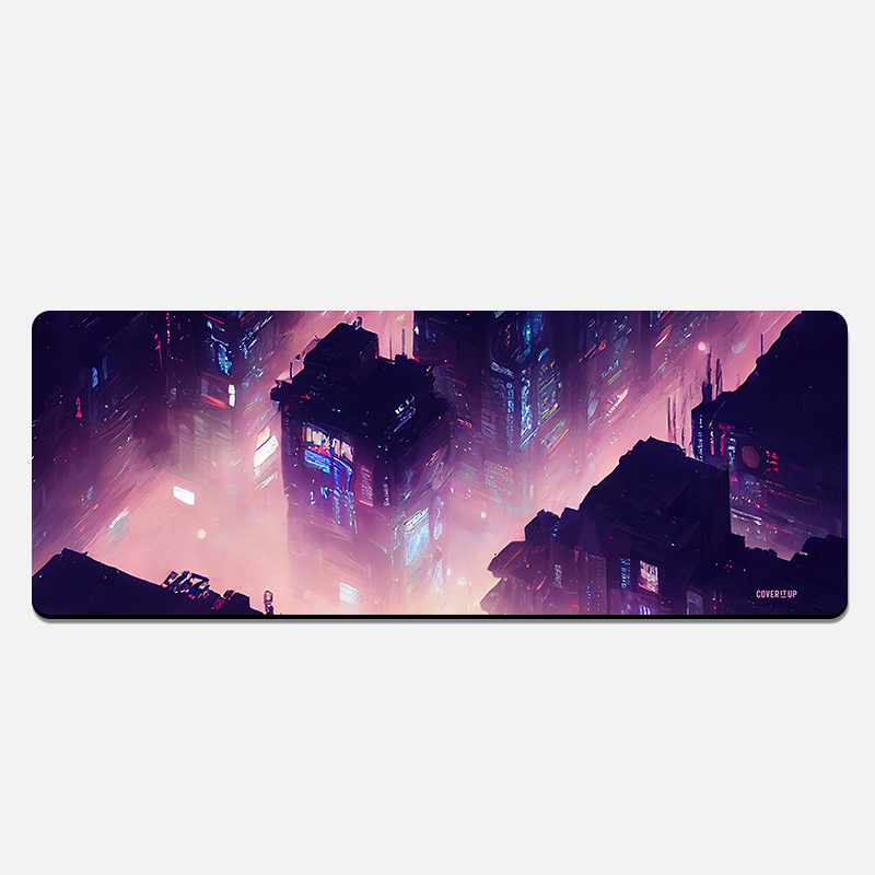 Anime City Drone View Desk Mat And Gaming Mouse Pad